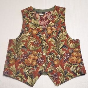 Orvis Fruit Tapestry Vest Sz. Med Made in USA